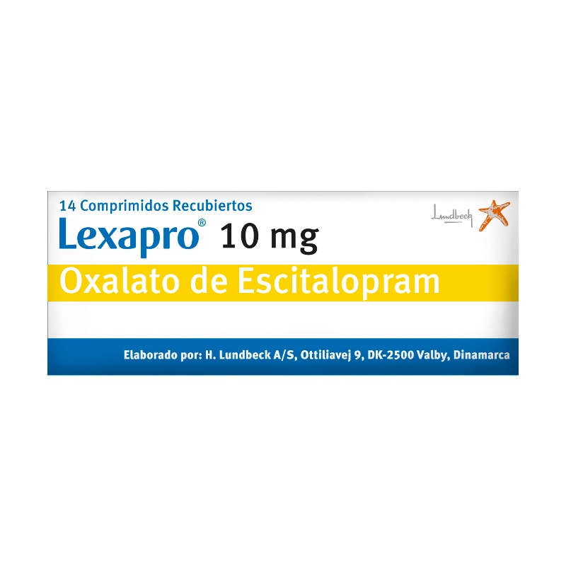 Lexapro Escitalopram 10 mg Caja x 14 Tabletas