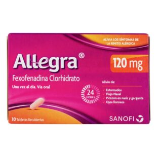 Allegra Fexofenadina 120 mg Caja x 10 Comprimidos