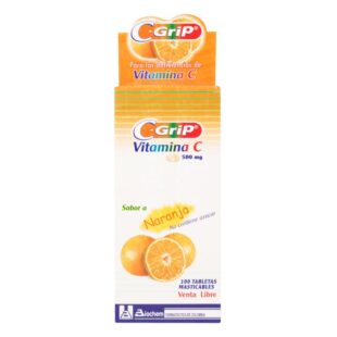 C GRIP VIT.C MASTICABLE NARANJA 100 T