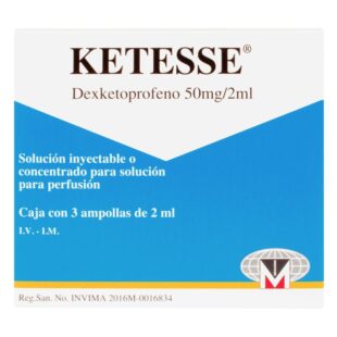 KETESSE 50 MG INYECTABLE 3 AMPOLLAS(3%+)
