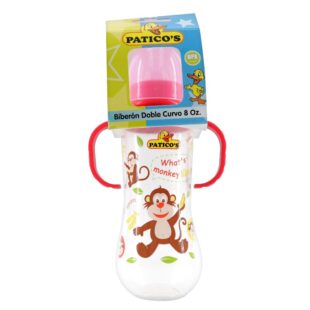 BIBERON DOBLE CURVO 8 OZ PATICOS
