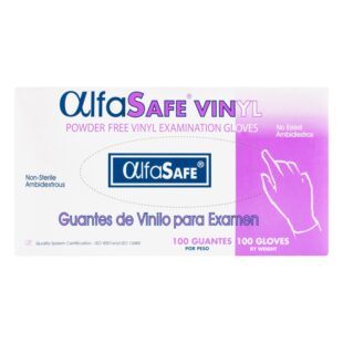 GUANTE EXAMEN VINILO ALFA T.M 100 UND