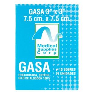 GASA MEDICAL ESTERIL 3X3X2 YD 24 UND