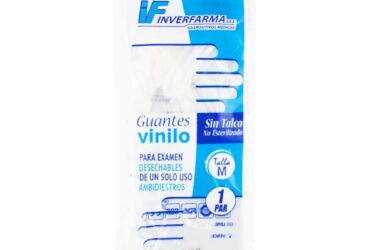 GUANTE VINILO 7 1/2 T.M 1 PAR INVERFARMA
