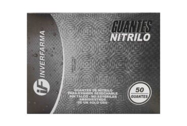 GUANTE NITRILO INVER.NEGRO T.M CJ 50 UND